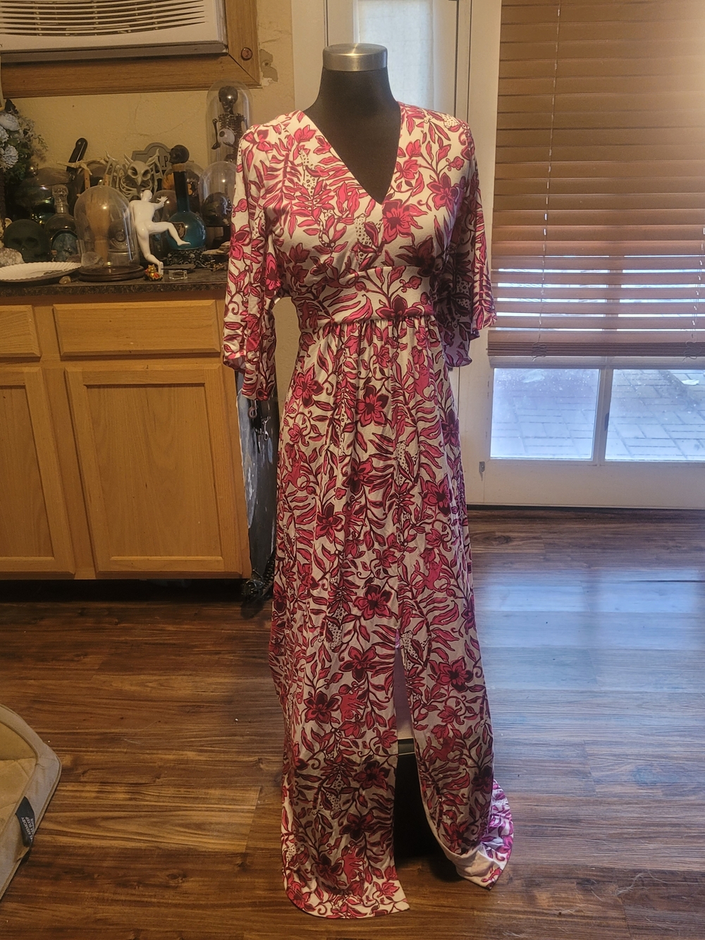 Lilly Pulitzer Pink and White Floral Wrap-Style Maxi Dress